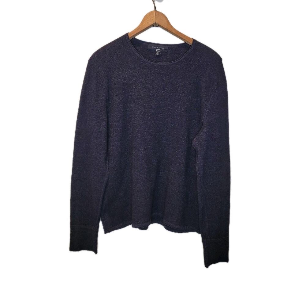 Rag & Bone Womens Charcoal Gray Crew Neck Long Sleeve Sweater Size XL Minimalist